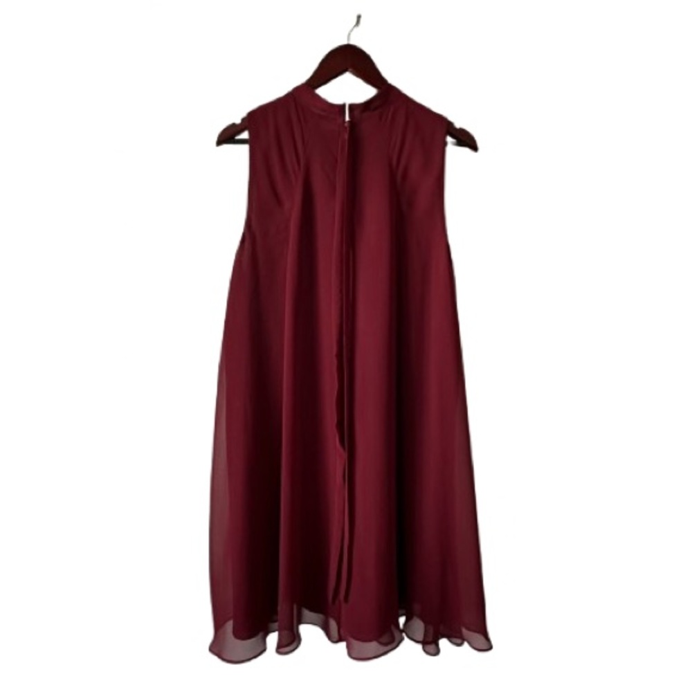 BCBGeneration Women's L Red Wine Sleeveless Mock Neck Mini Relaxed Fit Dress - Picture 6 of 16